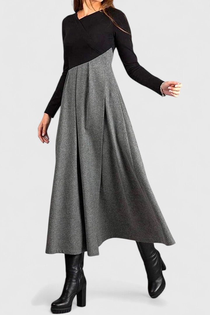 Janet | Elegante Lange Mouwen Maxi Jurk