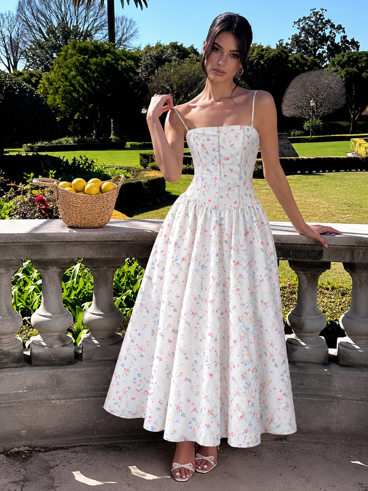 Femke | Flatterende Corset Midi Jurk voor Bruiloftsgasten