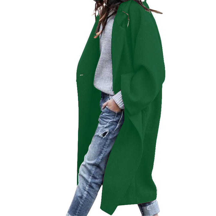 Lange oversized mantel met reverskraag