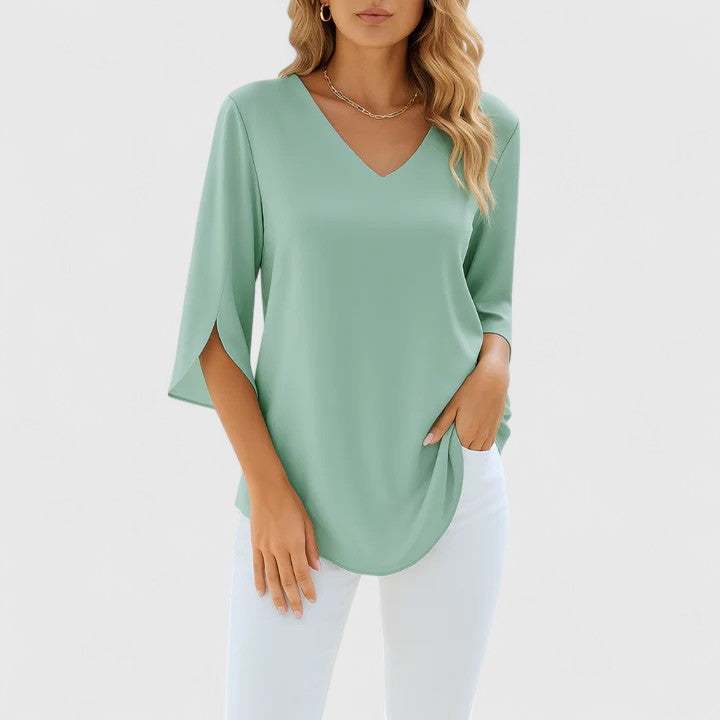 Violetta | Verfijnde V-Hals Blouse