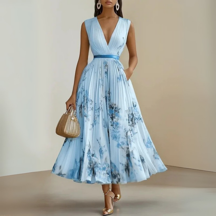 Emma | Vrouwen Flowy Mouwloos Zomer Maxi Jurk