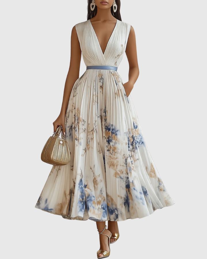 Rowella | Elegante Plissé Maxi Jurk