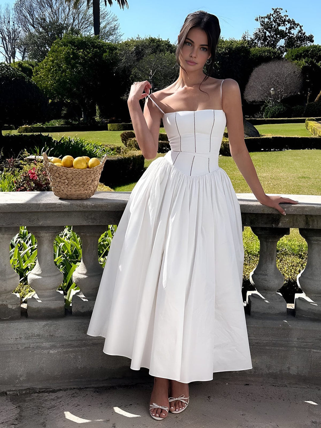 Gabriella | Elegante Corset Midi-jurk voor Vrouwen als Gast op een Bruiloft