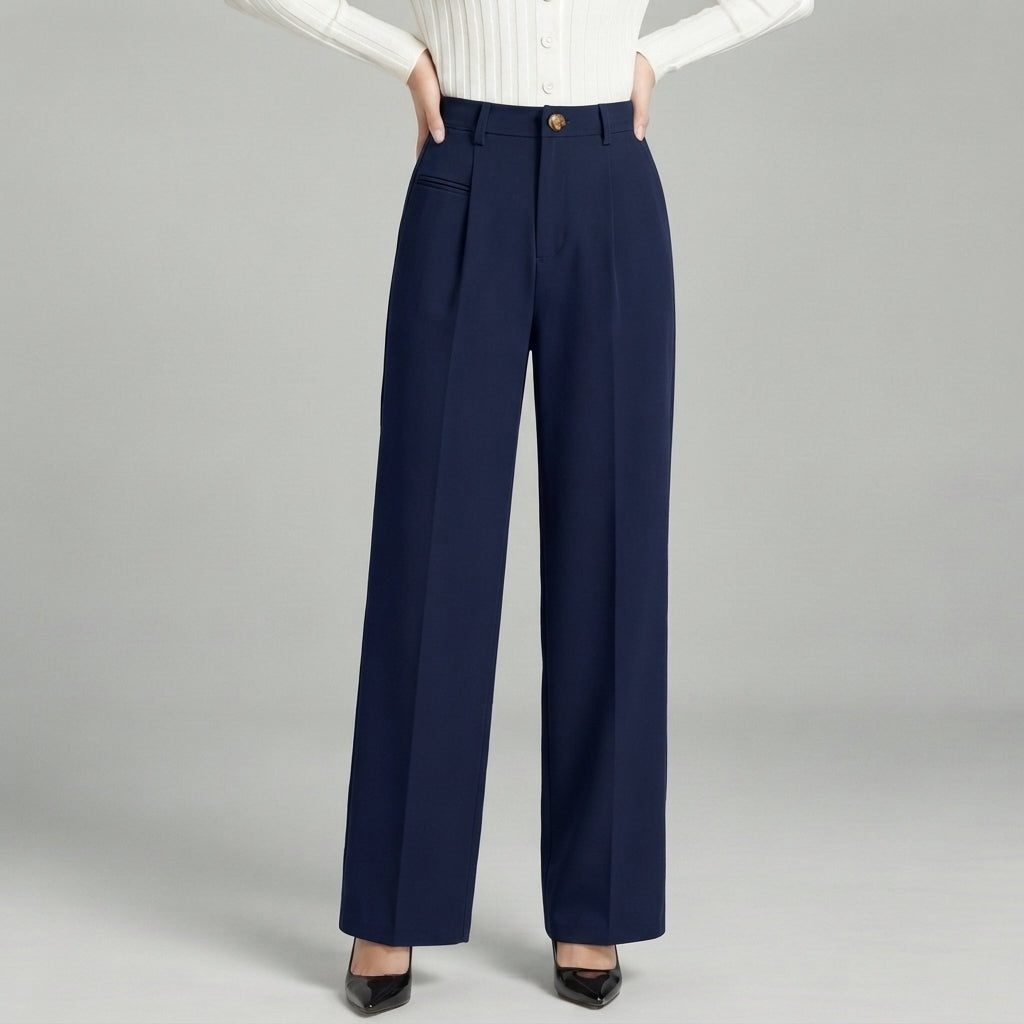Blair | High-Waisted Pleated Wide-Leg Trousers