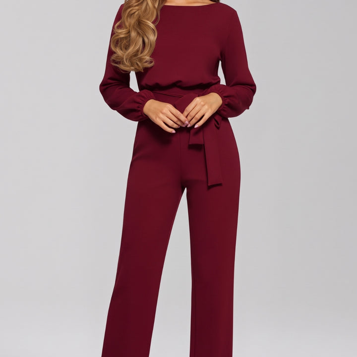 Caroline | Dames Ronde Hals Strik Taille Klassieke Jumpsuit
