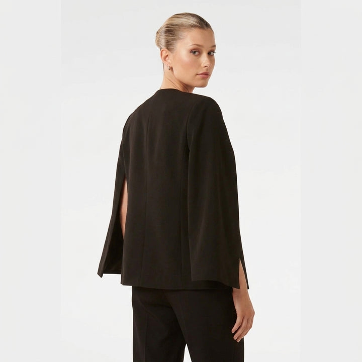 Dames Cape Blazer met Open Voorkant en Gespleten Mouwen