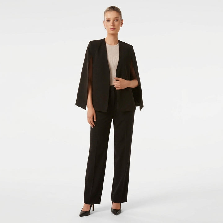 Dames Cape Blazer met Open Voorkant en Gespleten Mouwen