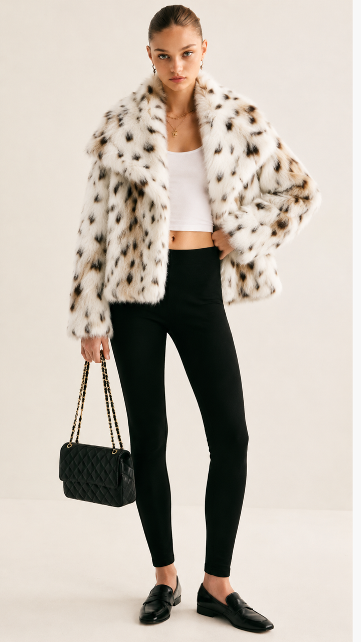 Dames Teddy Korte Jas met Oversized Pasvorm