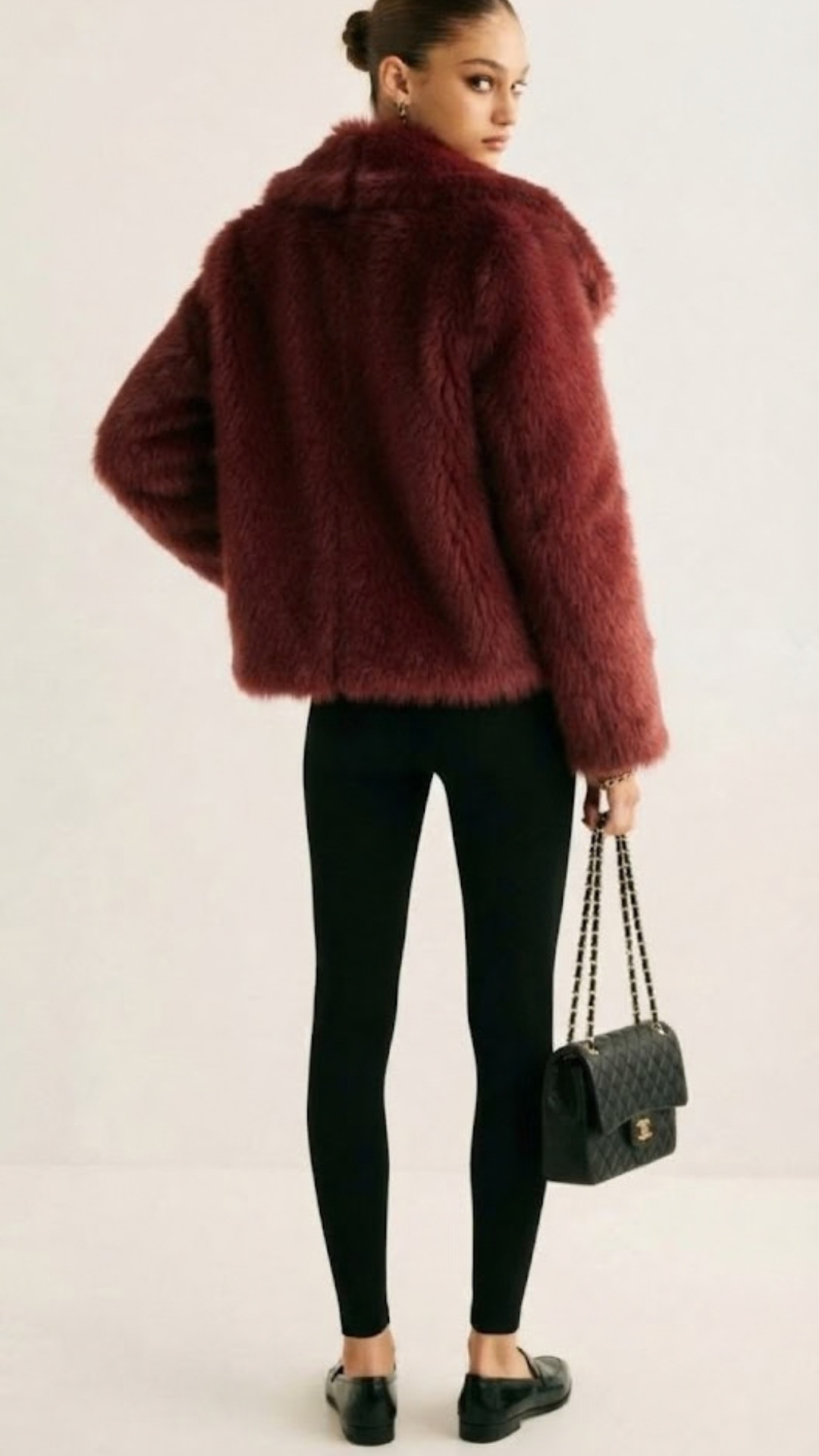 Dames Teddy Korte Jas met Oversized Pasvorm