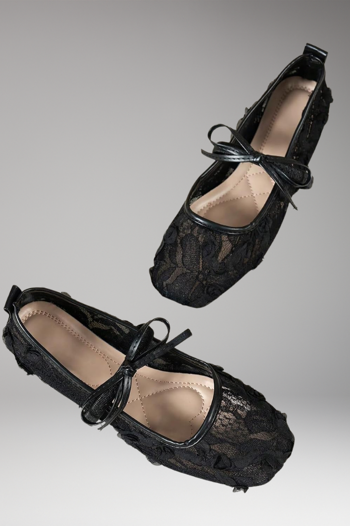 Ivannie | Dames Mary Jane Schoenen met Strik en Kantdetails