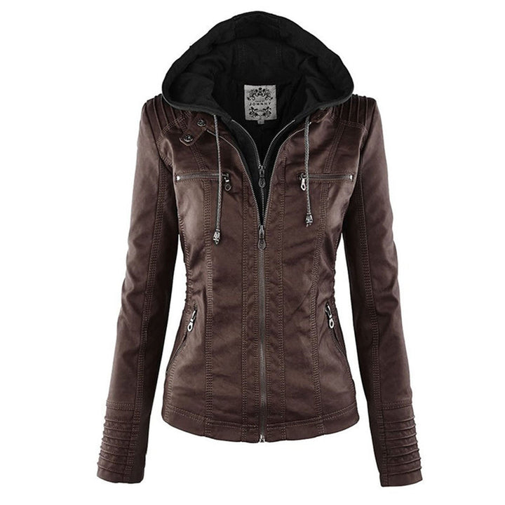 Dames Bikerjack met Afneembare Capuchon en Ritsdetails
