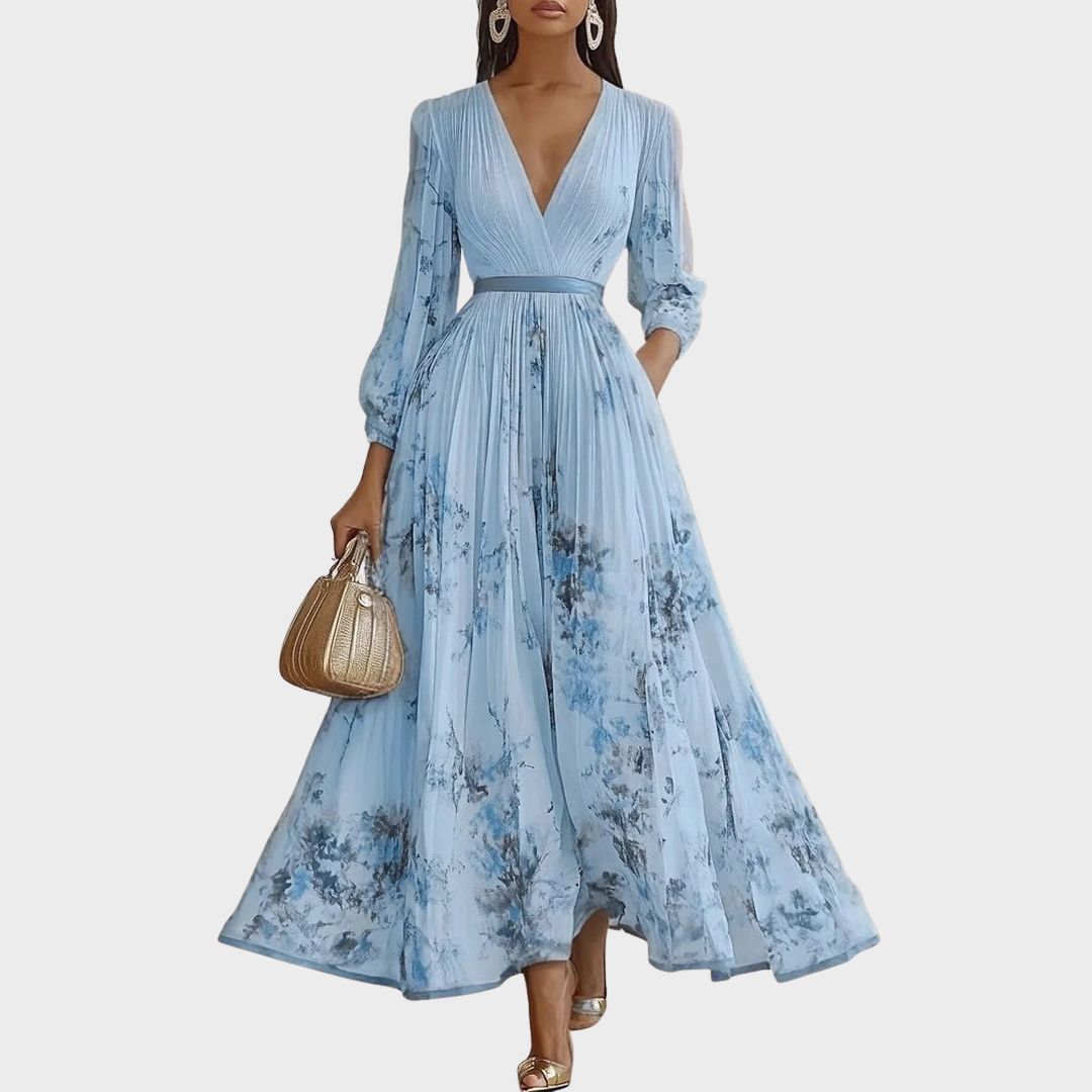 Rowella | Elegante Plissé Maxi Jurk