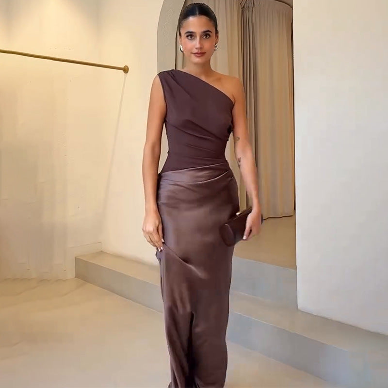 Maya | Dames Bruiloft Gast Jurk One-Shoulder Avondjurk