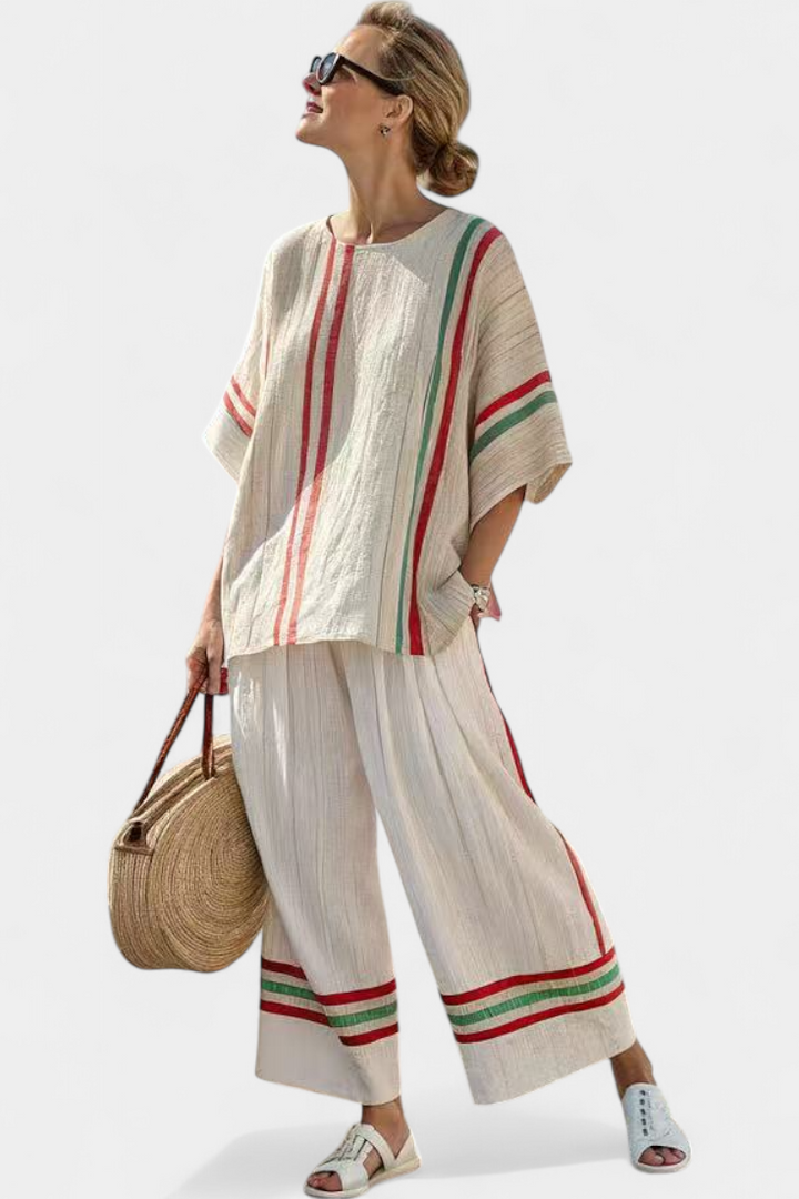Truvane | Comfortabele Boho Print Blouse &amp; Losse Broek