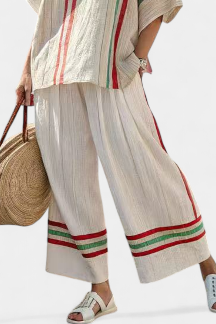 Truvane | Comfortabele Boho Print Blouse &amp; Losse Broek