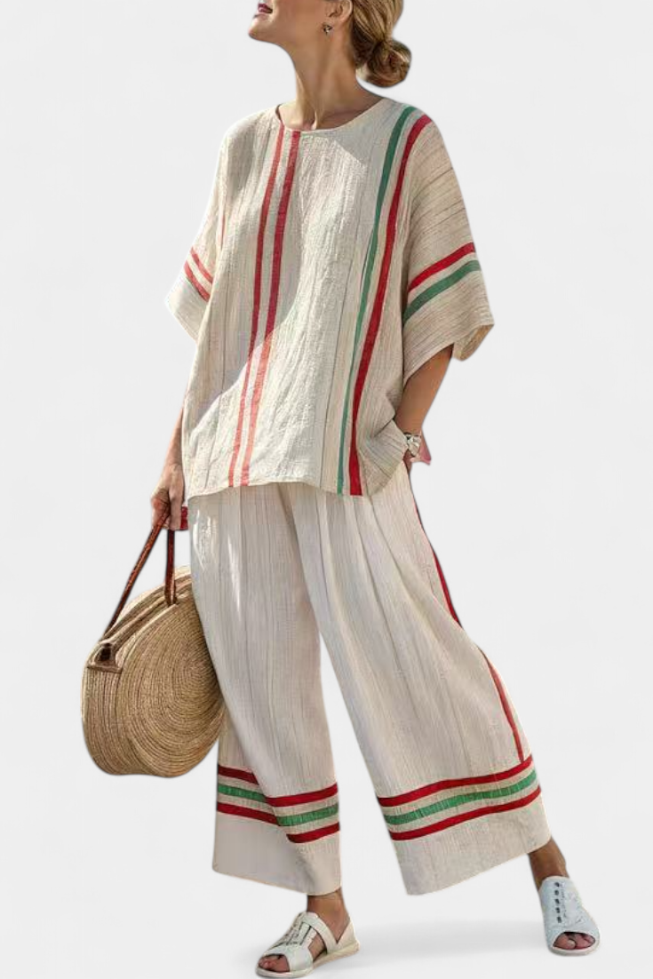 Truvane | Comfortabele Boho Print Blouse &amp; Losse Broek