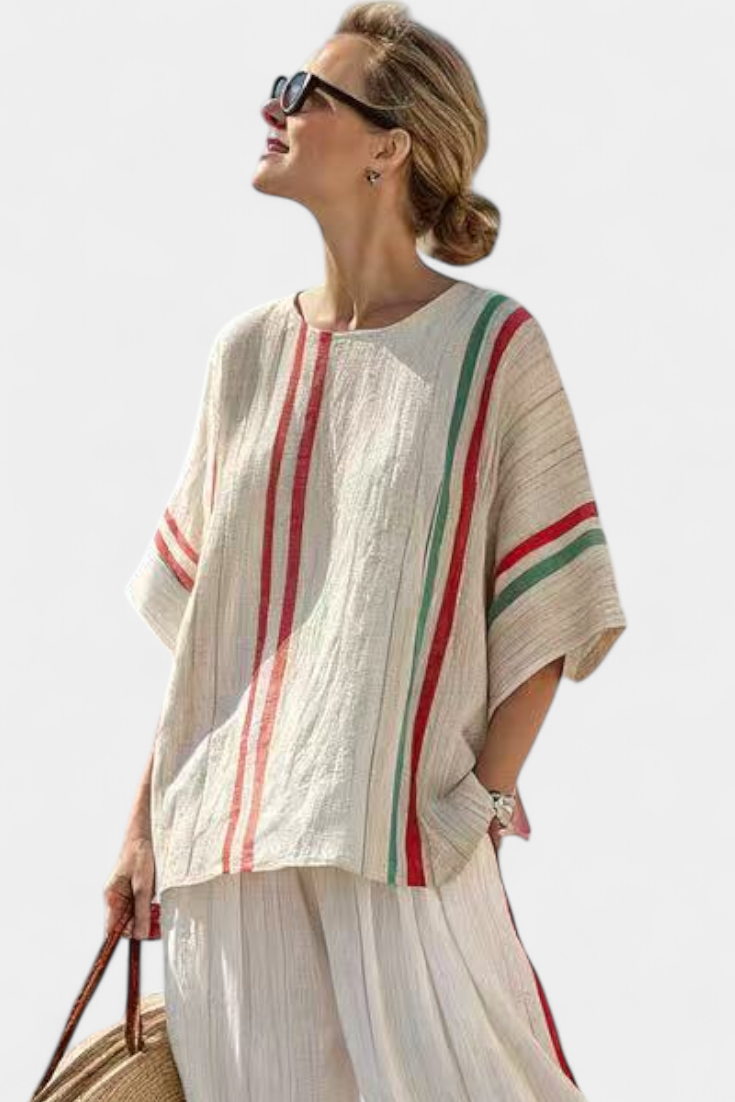 Truvane | Comfortabele Boho Print Blouse &amp; Losse Broek