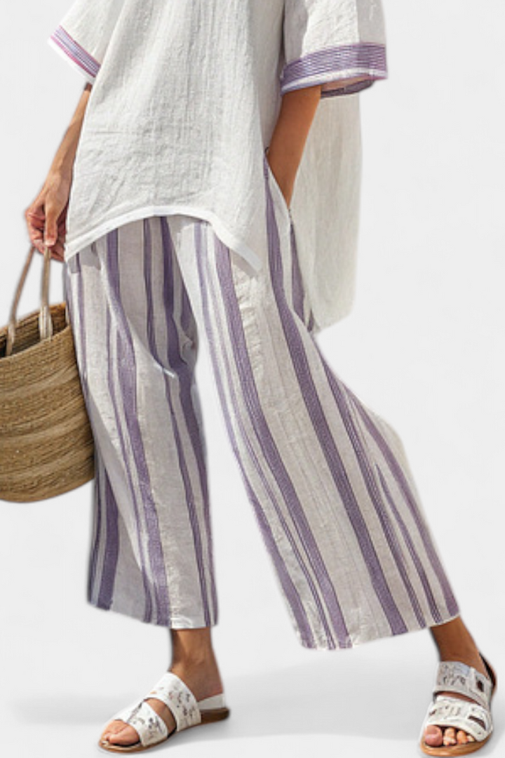 Luxmere | Comfortabele Relaxed Blouse &amp; Gestreepte Bamboobroek