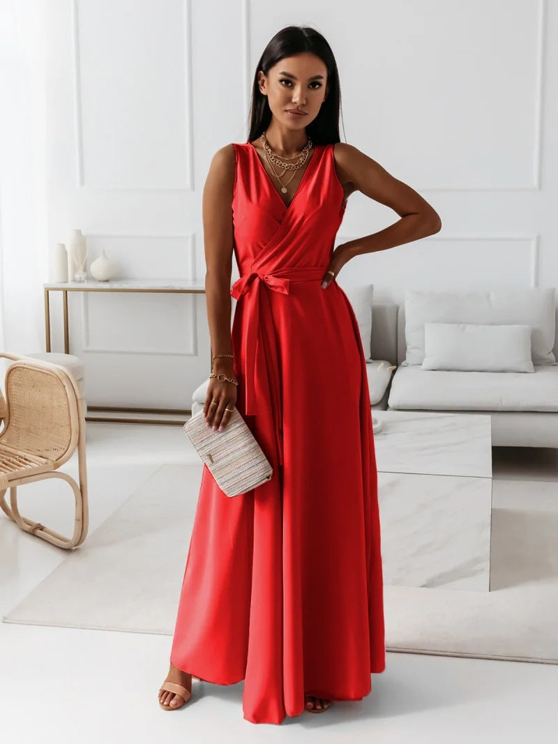 Hailey | Vrouwen Bruidsgast Elegante Wikkel Maxi Jurk