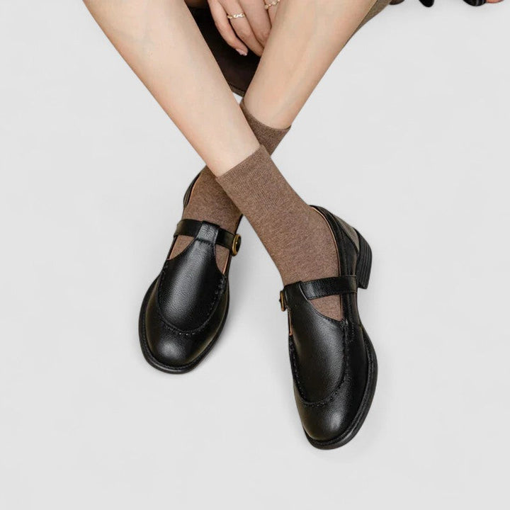 Zhelynne | Orthopedische Mary Jane Schoenen met Vierkante Neus