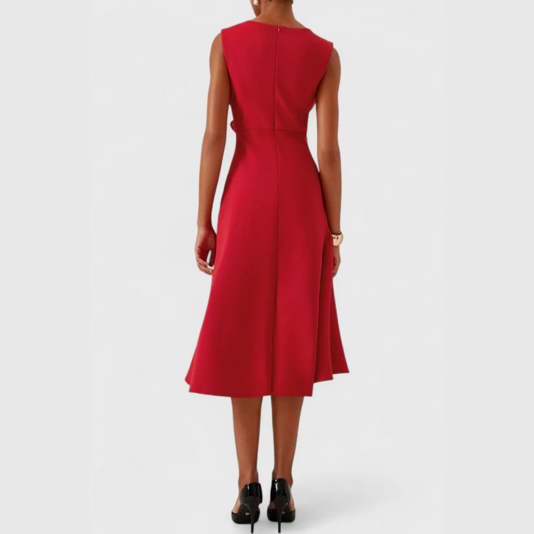 Eleanor | Dames Draped Asymmetrische Midi-jurk