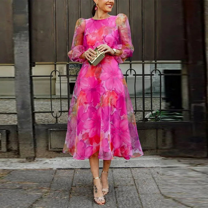 Blair | Dames Bruidsgast Jurk Formele Bloemen Midi Jurk
