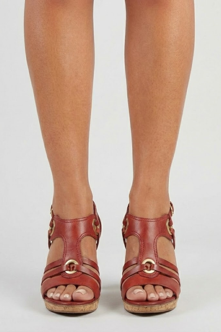 Bella | Dames Sandalen Met Gesp Textuur Detail