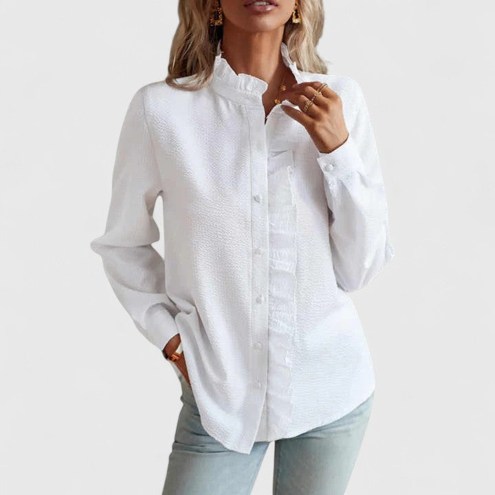 Yasmine | Verfijnde Blouse met Lange Mouwen