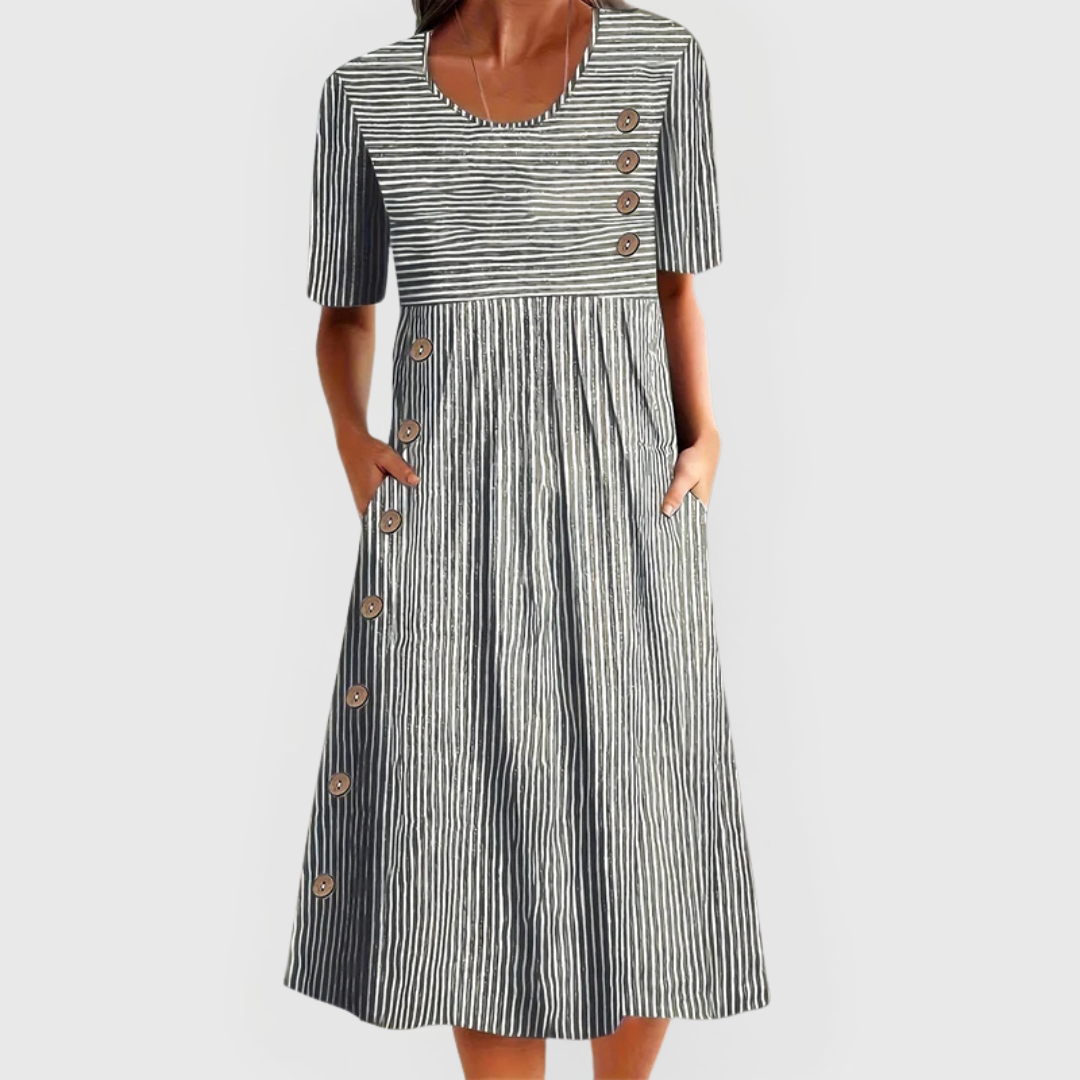 Wanda Gestreepte Midi Jurk