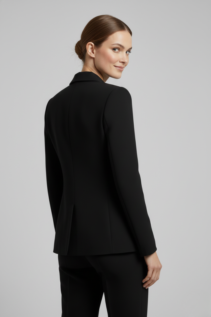 Rebecca | Vrouwen Dubbelzijdige Blazer met Gouden Knopdetails