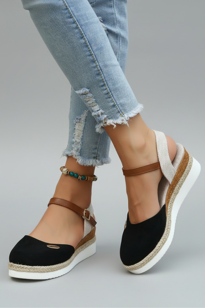 Maya  | Dames Espadrilles Sandalen met Gesloten Neus en Slingback Band