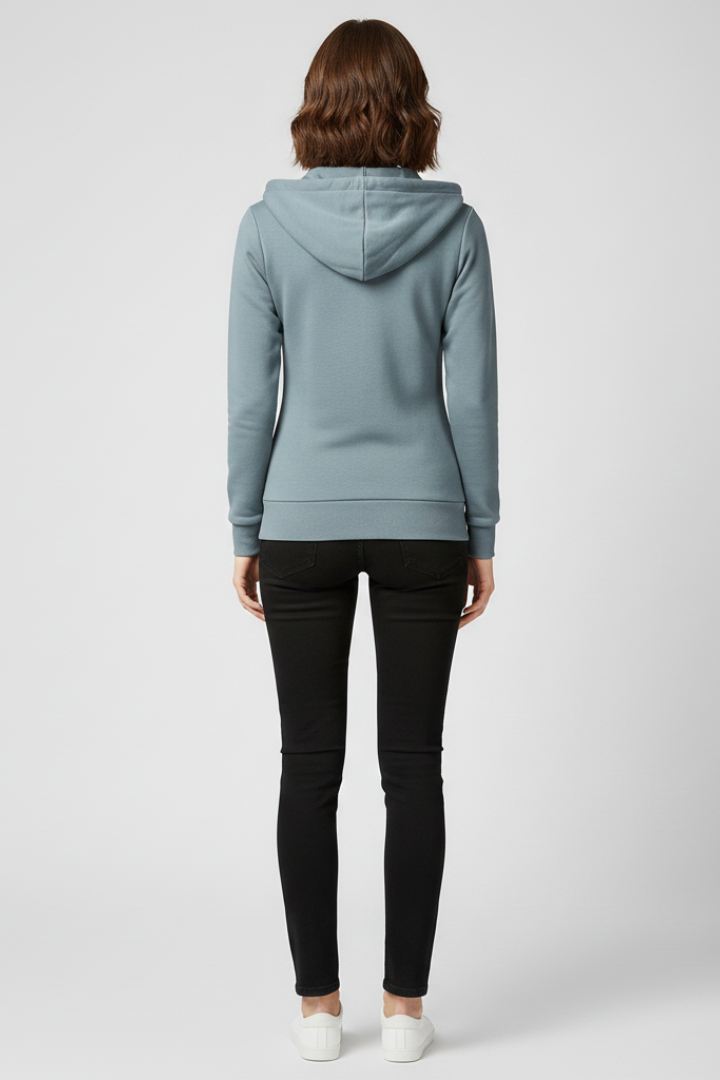 Grace | Dames Hoodie met Voorkant Rits en Kangaroo Zak