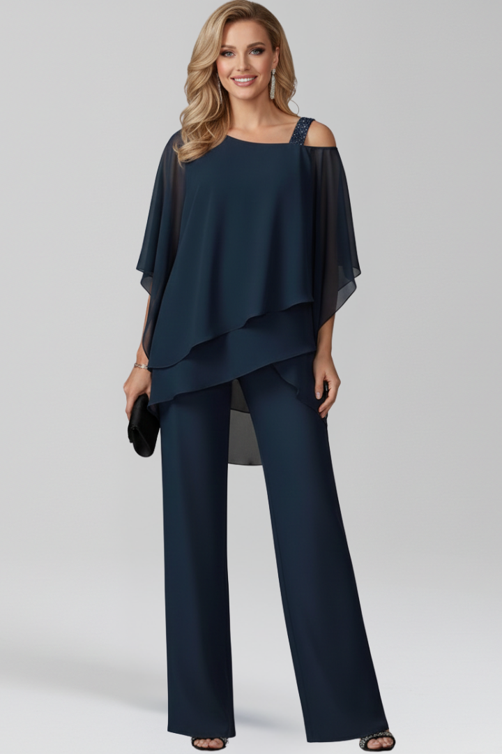 Dakota | Dames Cold-Shoulder Vloeiende Wijde-Pijpen Jumpsuit