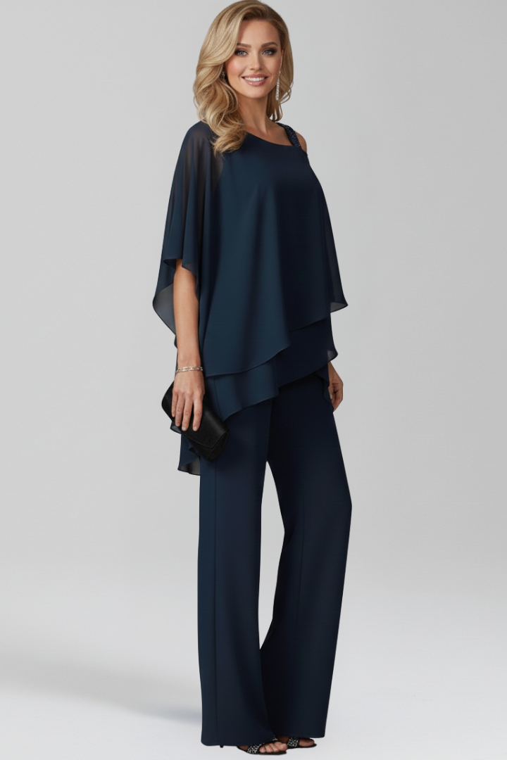 Dakota | Dames Cold-Shoulder Vloeiende Wijde-Pijpen Jumpsuit