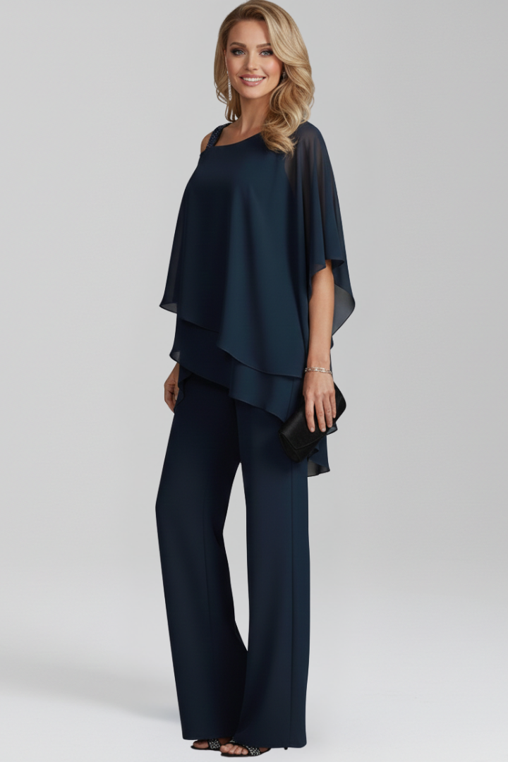 Dakota | Dames Cold-Shoulder Vloeiende Wijde-Pijpen Jumpsuit