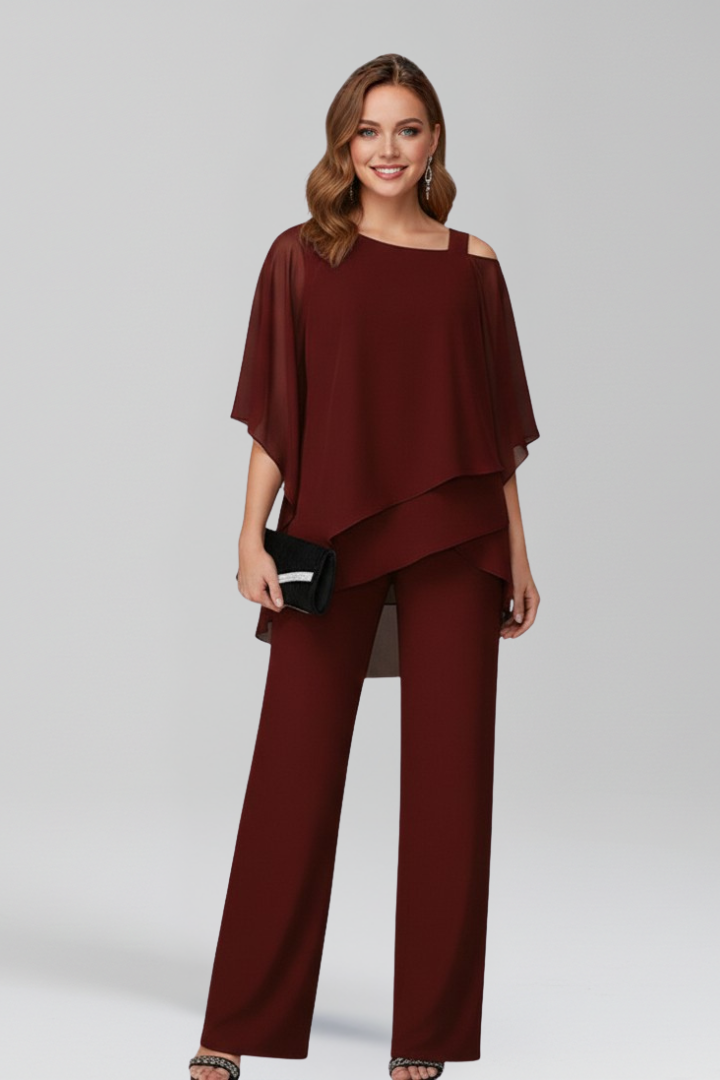 Dakota | Dames Cold-Shoulder Vloeiende Wijde-Pijpen Jumpsuit