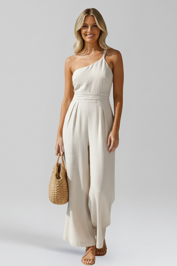 Claire | Dames Eén-Schouder Wide-Leg Jumpsuit