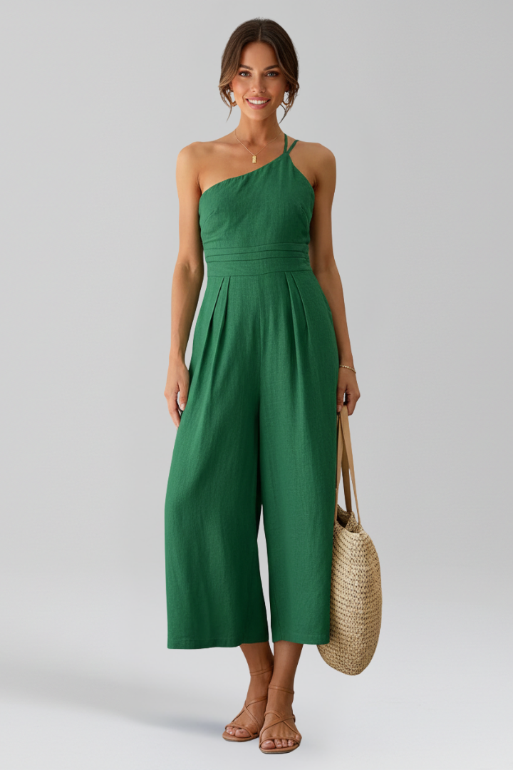 Claire | Dames Eén-Schouder Wide-Leg Jumpsuit