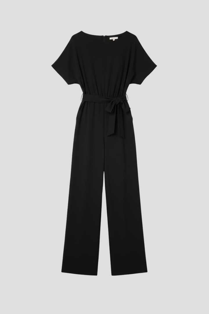 Danielle | Dames Jumpsuit met Strikceintuur en Brede Pijpen