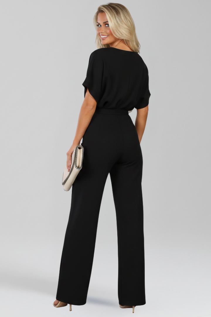 Danielle | Dames Jumpsuit met Strikceintuur en Brede Pijpen