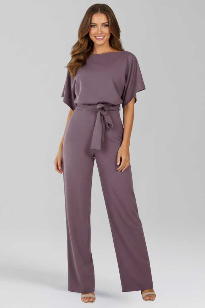 Danielle | Dames Jumpsuit met Strikceintuur en Brede Pijpen
