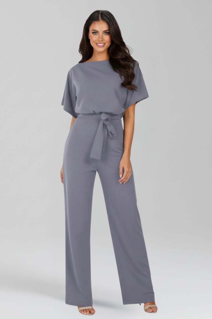 Danielle | Dames Jumpsuit met Strikceintuur en Brede Pijpen
