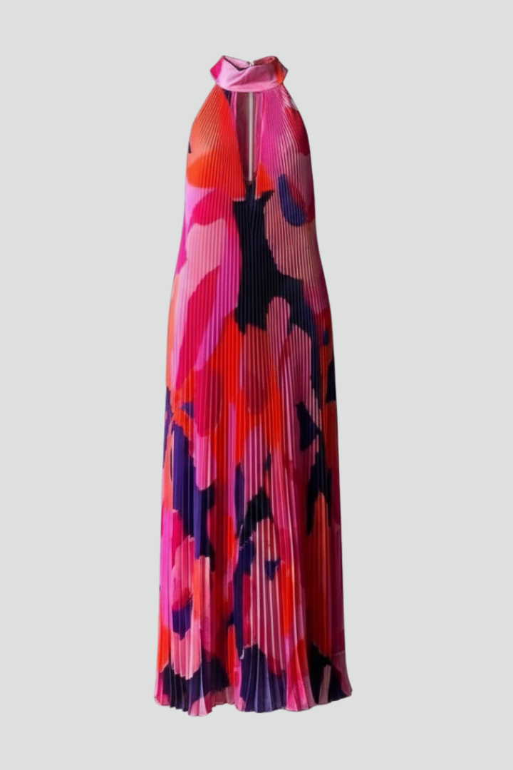 Payton | Dames Mouwloze Plissé Rok Maxi Jurk
