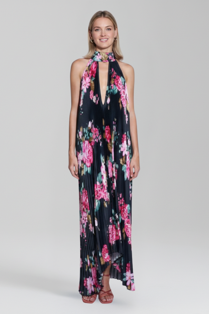 Payton | Dames Mouwloze Plissé Rok Maxi Jurk