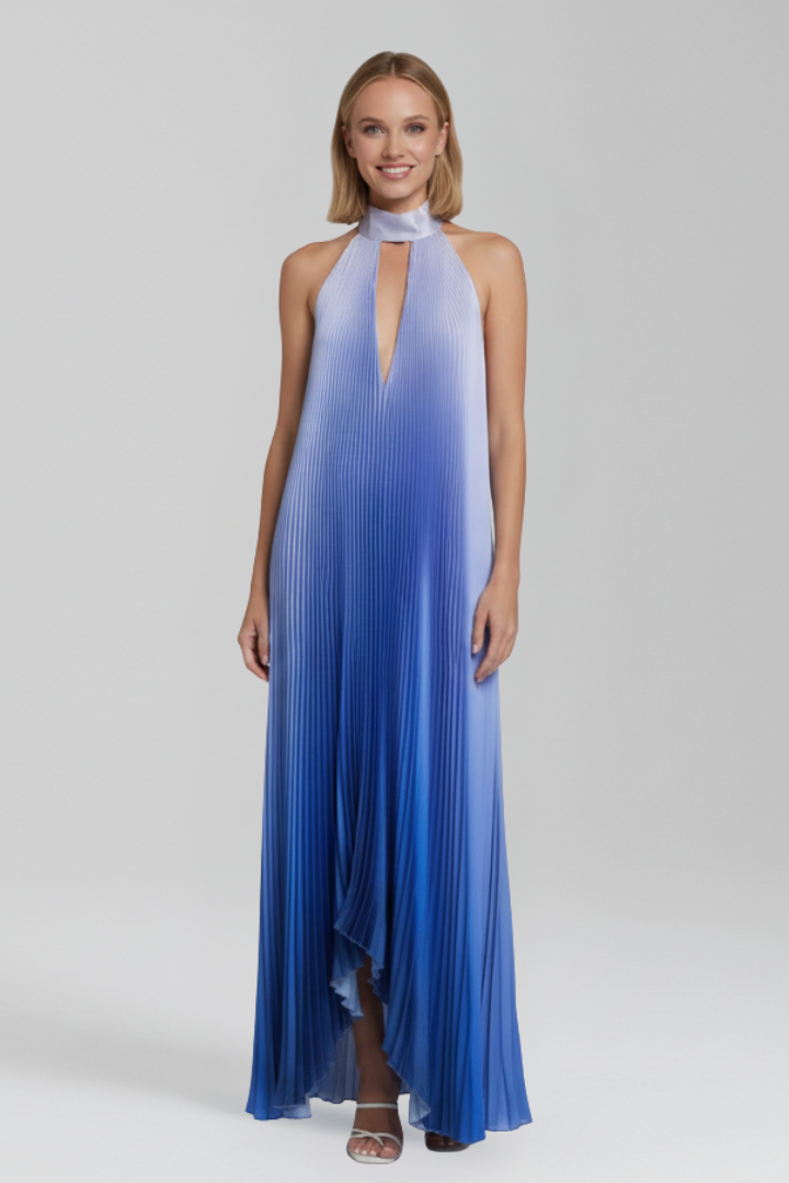 Payton | Dames Mouwloze Plissé Rok Maxi Jurk
