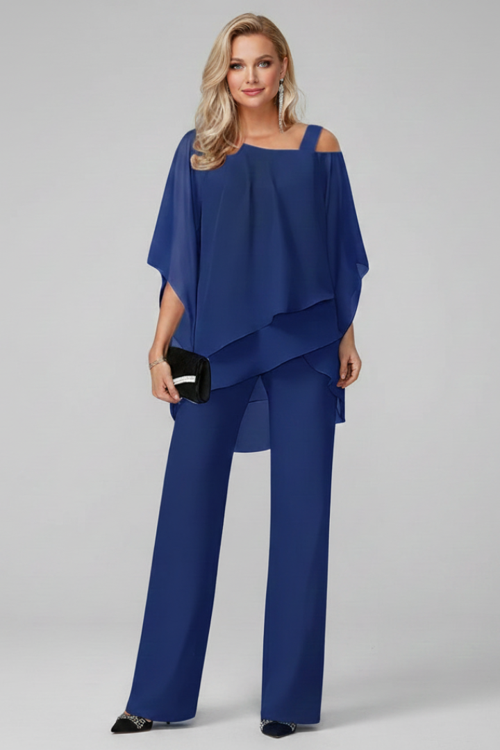 Chloe | Dames Off-Shoulder Vloeiende Wijde Jumpsuit