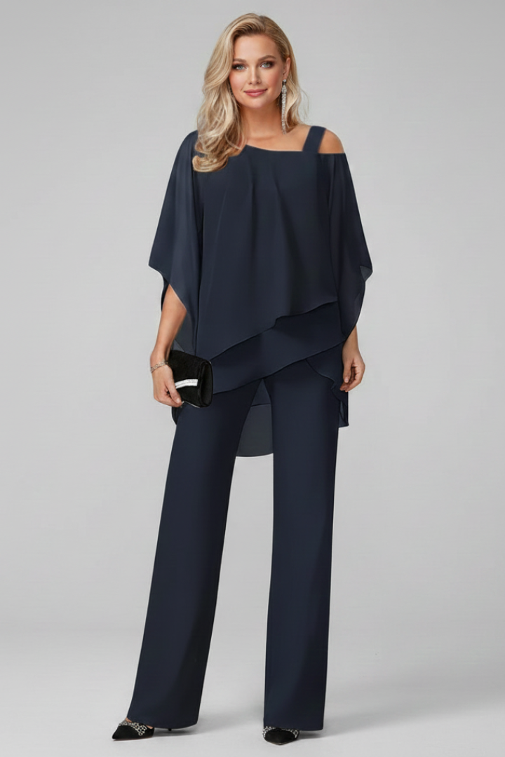 Chloe | Dames Off-Shoulder Vloeiende Wijde Jumpsuit