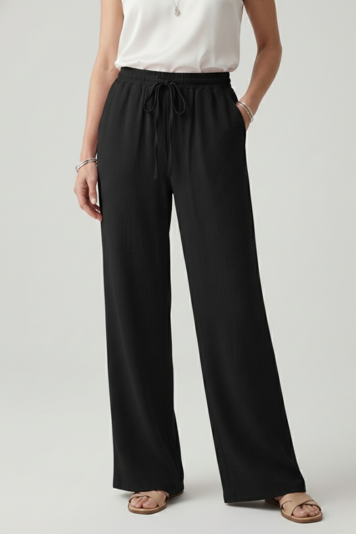 Caroline | Vrouwen Casual Palazzo Broek met Touwsluiting en Zijzakken