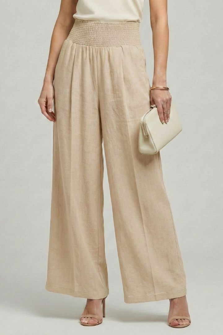 Charlotte | Vrouwen Palazzo Broek met Hoge Taille en Plooien