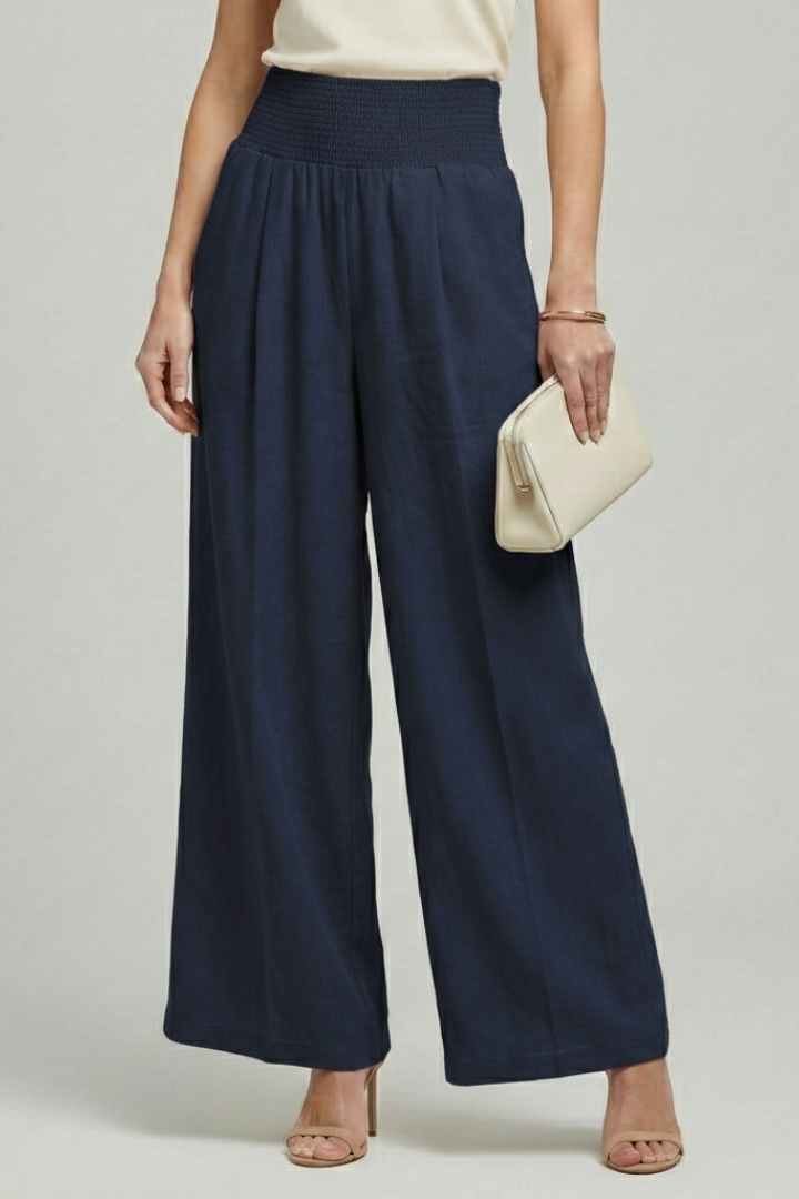 Charlotte | Vrouwen Palazzo Broek met Hoge Taille en Plooien